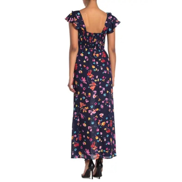KENEDIK- Floral Print Ruffle Maxi Dress - Picture 2 of 3